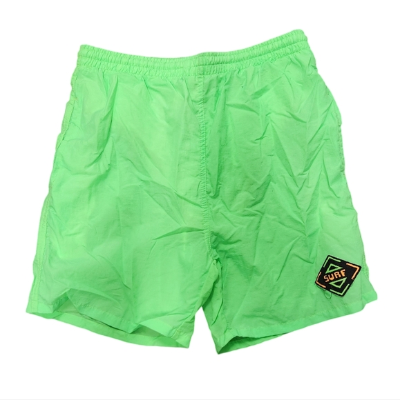 Vintage Surf Gear Size 36/38 Bright Green Swim Trunks - Picture 1 of 3